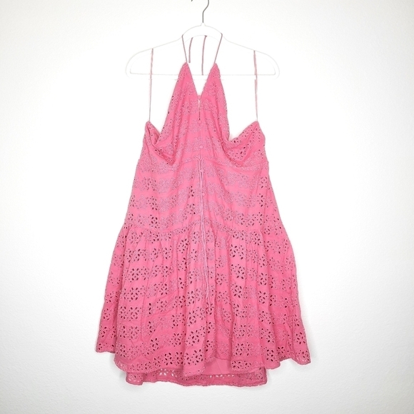 J.Crew Pink Eyelet Anguilla Mini Halter Dress 20 - Picture 5 of 8
